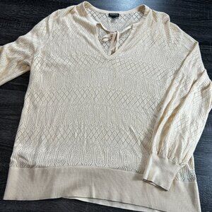 Torrid Beige Knit Lace-Up V-Neck Sweater Women’s 0 (XL)